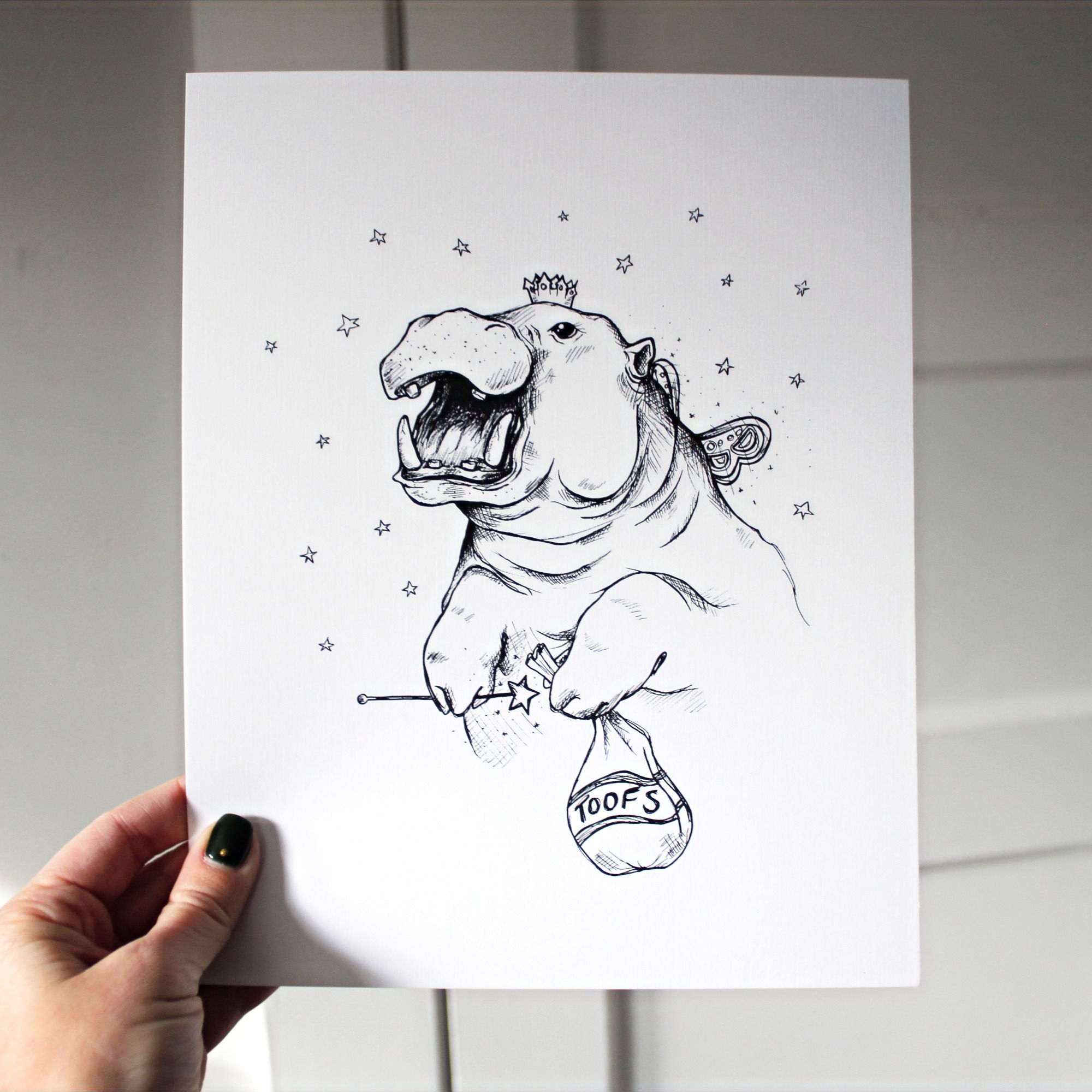 Hippo Tooth Fairy Print