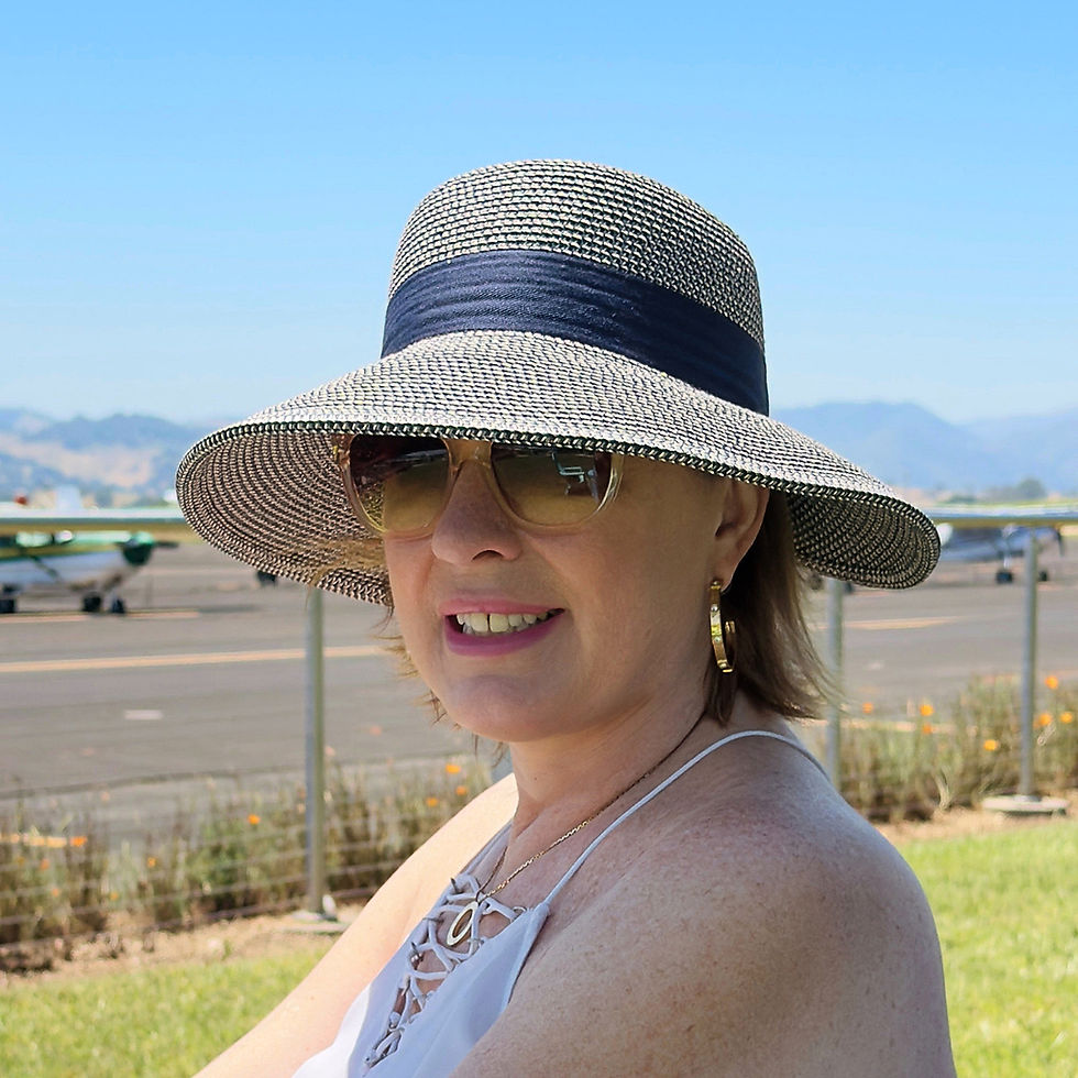 Our Own Private Label Split Back Sun Hat Navy Heather front on model