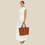 Thumbnail: Campomaggi-Italy Acacia Shopper in Cognac front on model