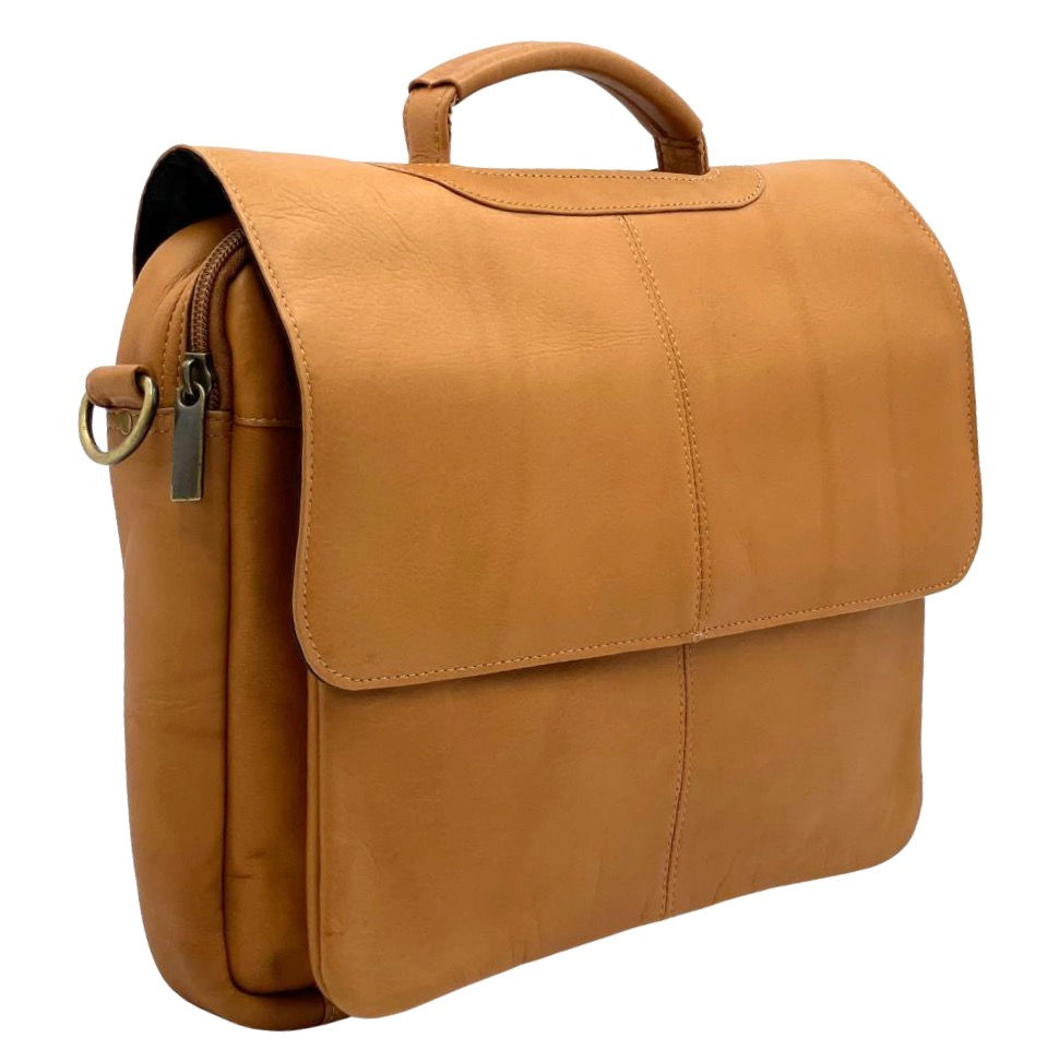 David King & Co Letter Size Porthole Portfolio Tan side view