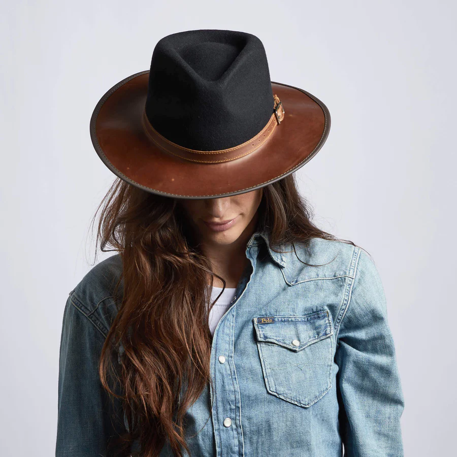Thumbnail: American Hat Makers of California The Summit in Coal on Female Model