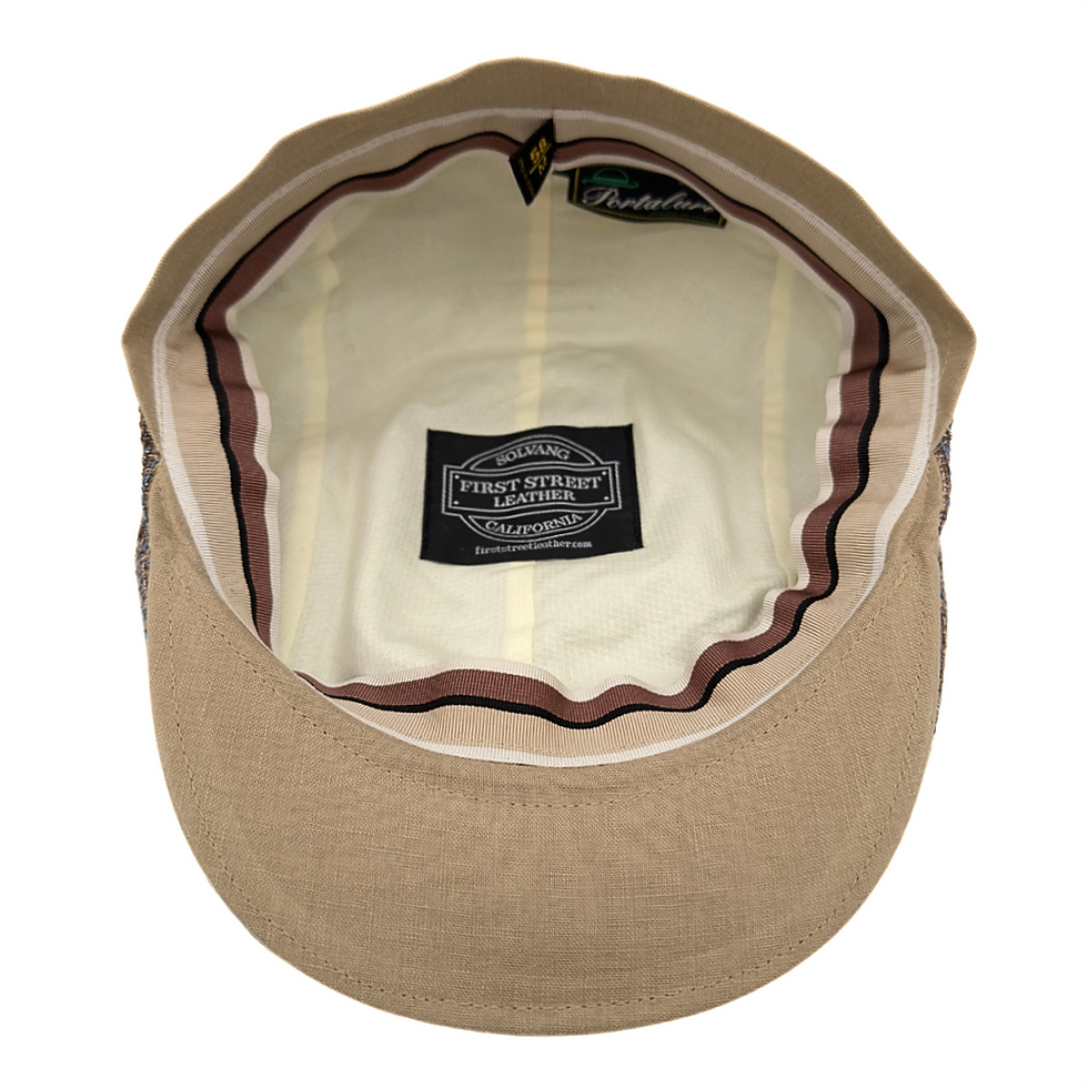 Thumbnail: Portaluri Lightweight Brown Driving Cap inside