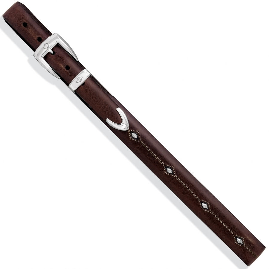 Thumbnail: Brighton Brown Denver Diamond Belt front laying flat