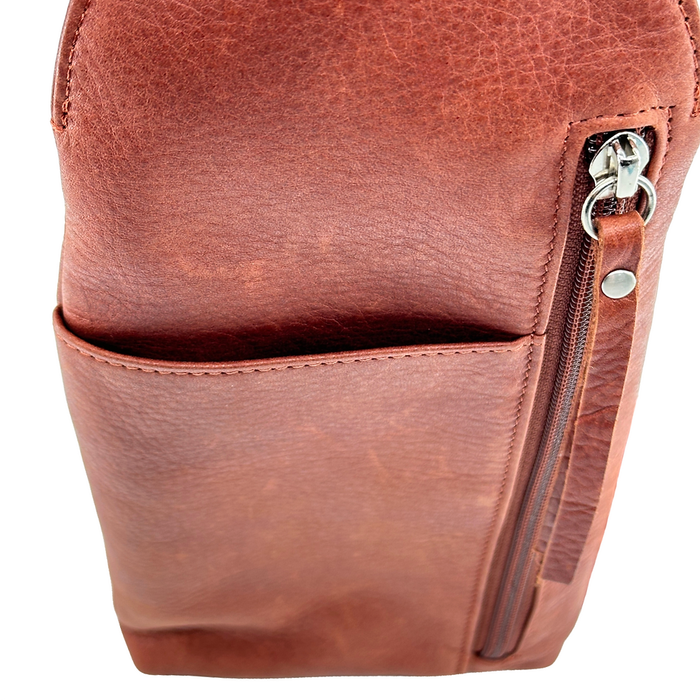 Thumbnail: Osgoode Marley Rey Leather RFID Sling Bagin Brandy back phone pocket
