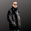 Thumbnail: Remy Leather-California Wool Cashmere Blend Coat Onyx side on model