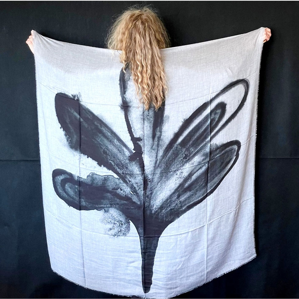 Larioseta of Italy Modal & Cashmere Shawl color 1 on model