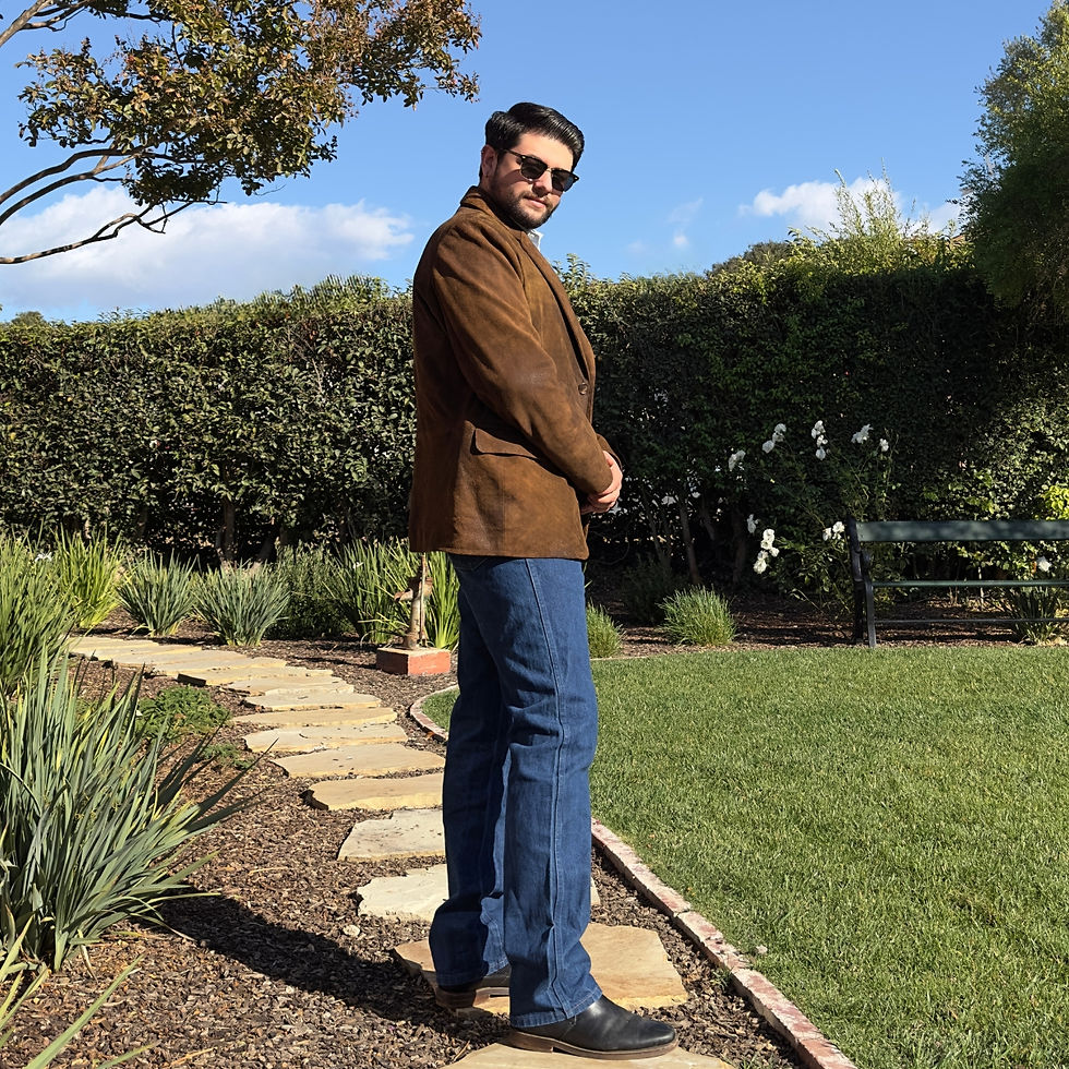 Thumbnail: Remy Leather-California Lambskin Blazer side on model