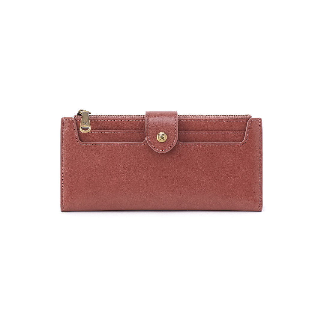 Hobo Dunn Leather Continental Wallet Rosewood front
