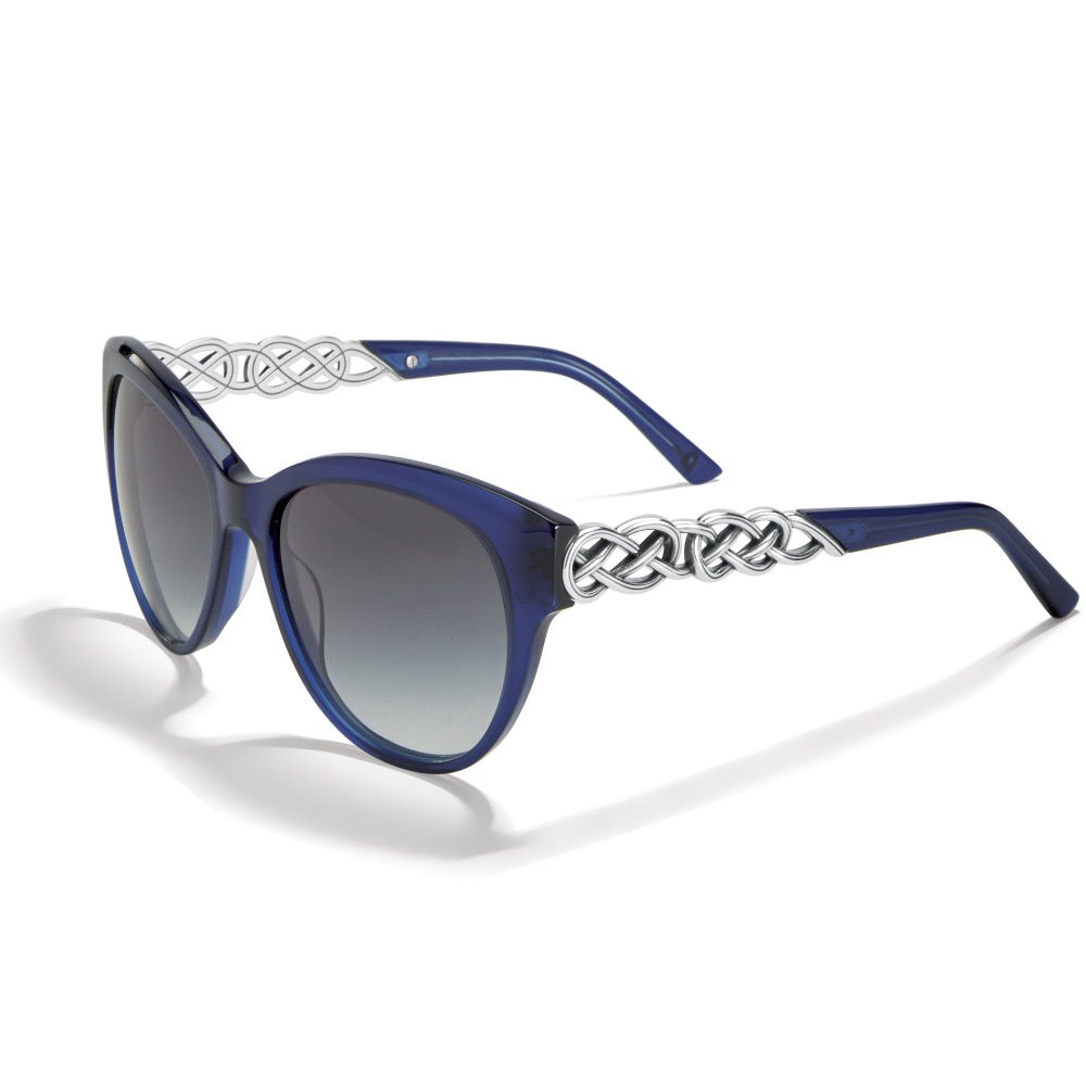Brighton Interlok Braid Sunglasses Blue side view