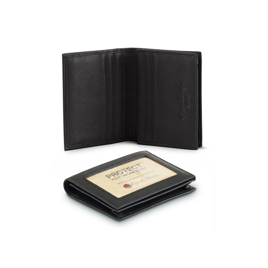 Osgoode Marley Leather RFID Gusseted Card Holder in Black