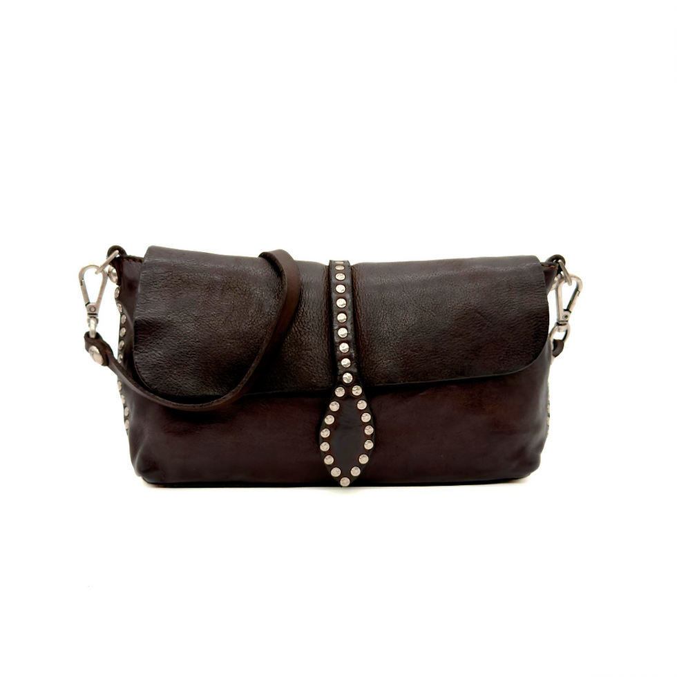 Campomaggi Italy Artemisia Studded Clutch in T Moro front