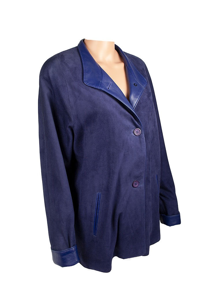 Lyn Leather of Canada The Julia Lambskin Suede Jacket Danubia side