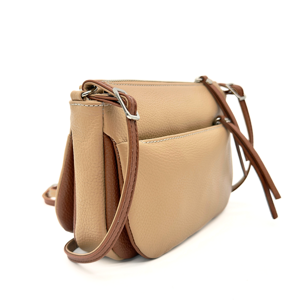 Bruno Rossi-Italy Two Toned Crossbody Biscotti side profile