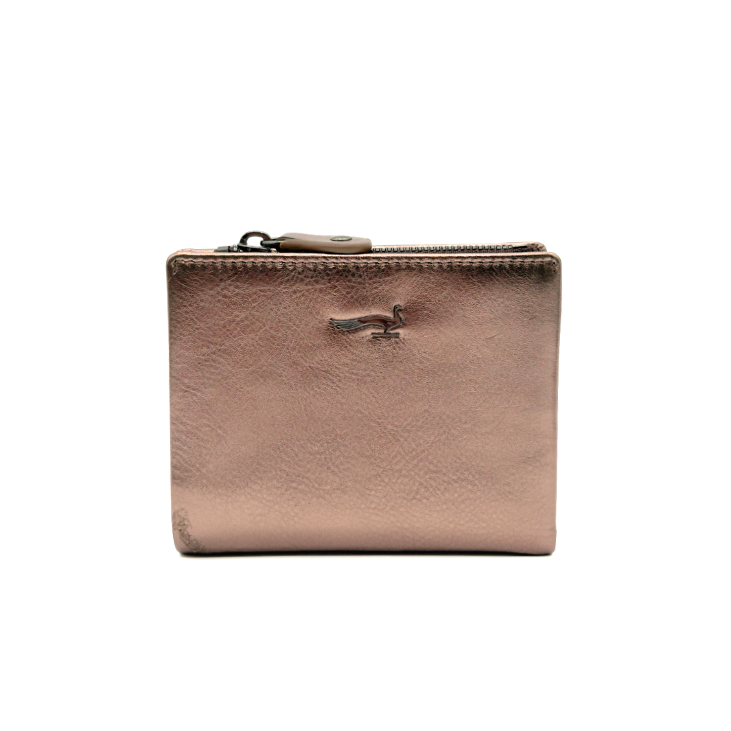 Marta Ponti-Portugal Bronze Metallic Snap Wallet front