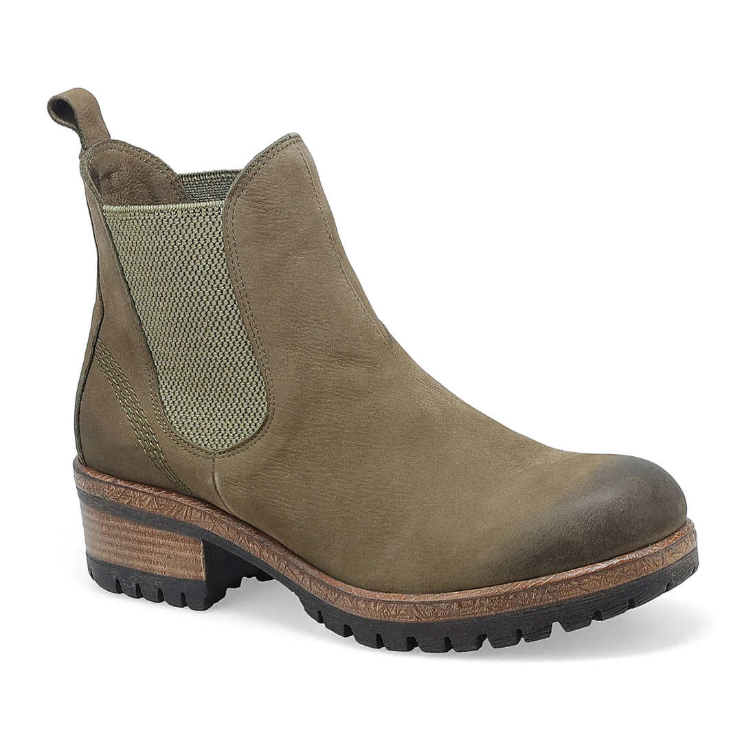 Miz Mooz Danie Suede Chelsea Boot – Olive side profile