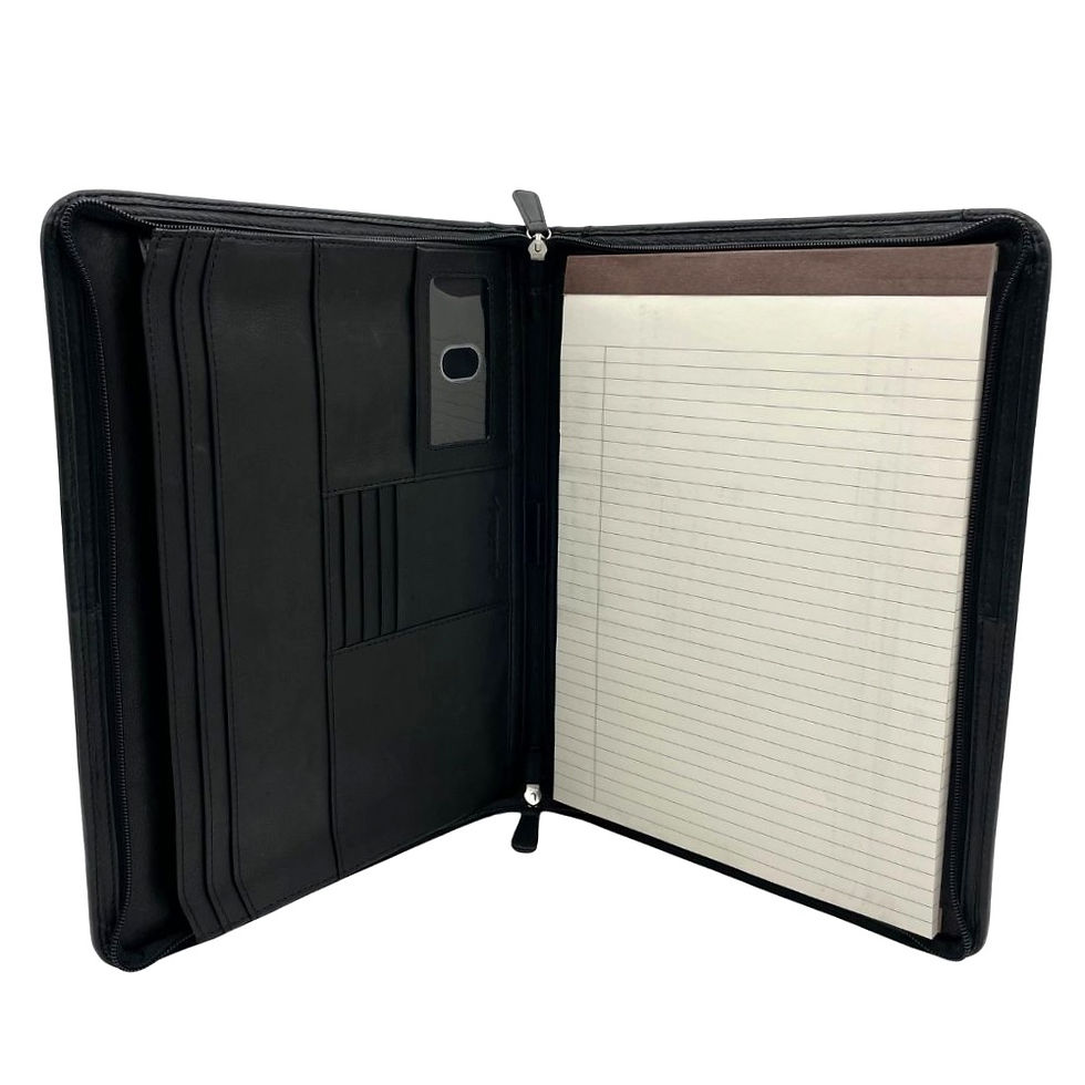 Thumbnail: Osgoode Marley Leather Zip File Portfolio in Black inside