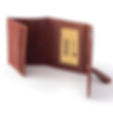 Osgoode Marley Leather RFID Compact Trifold Wallet in Brandy inside