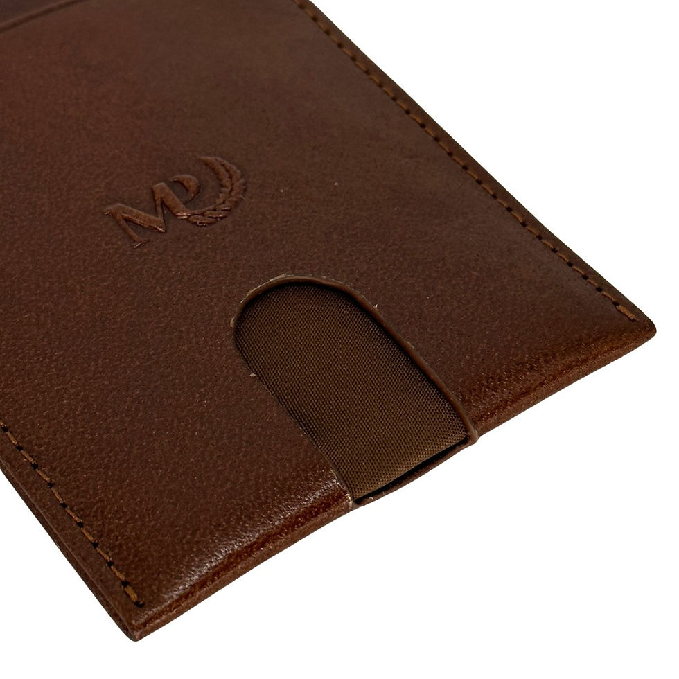 Thumbnail: Marta Monti-Portugal RFID Flat Credit Card Case Cognac close up