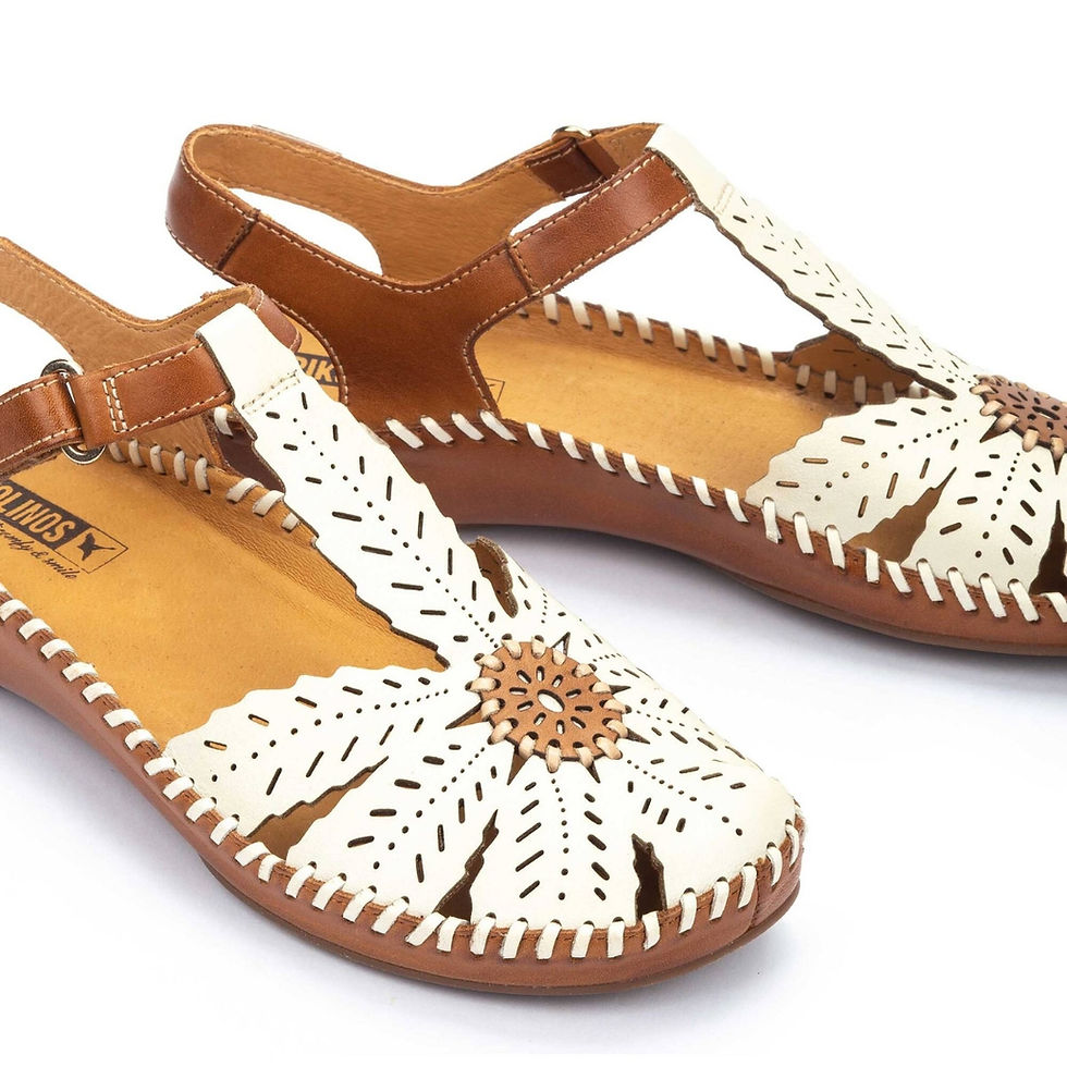 Thumbnail: Pikolinos Leather T-Strap Sandal Nata close up front