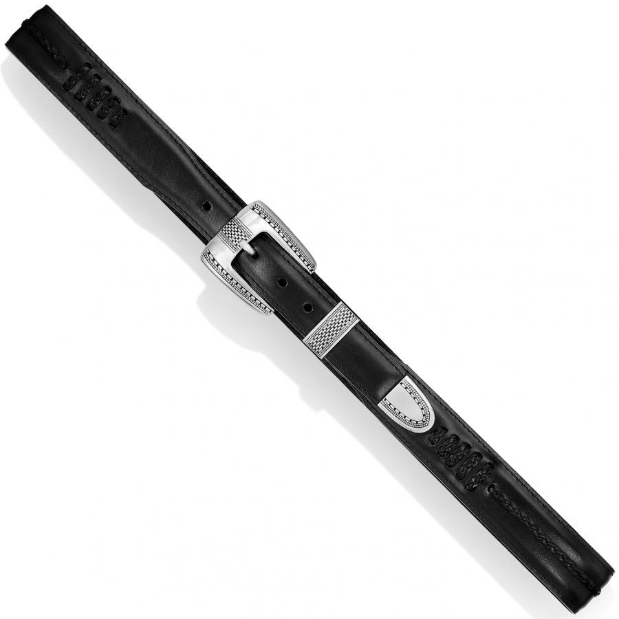 Thumbnail: Brighton Black Salina Taper Belt front laying flat