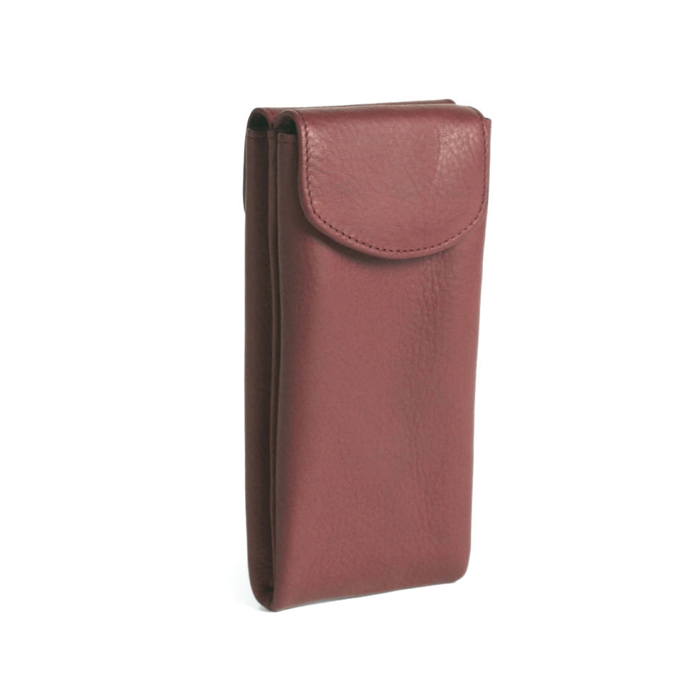 Osgoode Marley Double Leather Eyeglass Case Brandy