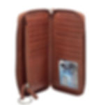 Osgoode Marley Leather RFID Zip Around Clutch in Brandy inside