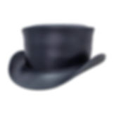 American Hat Makers of California The Marlow Leather Top Hat Black Front View