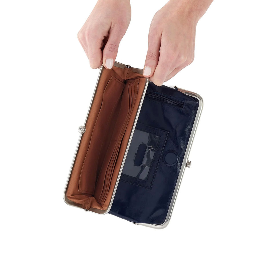 Thumbnail: Hobo Lauren Clutch Wallet Nightshade inside view