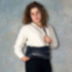 Campomaggi Italy Gabriella Clutch in Blu front on model