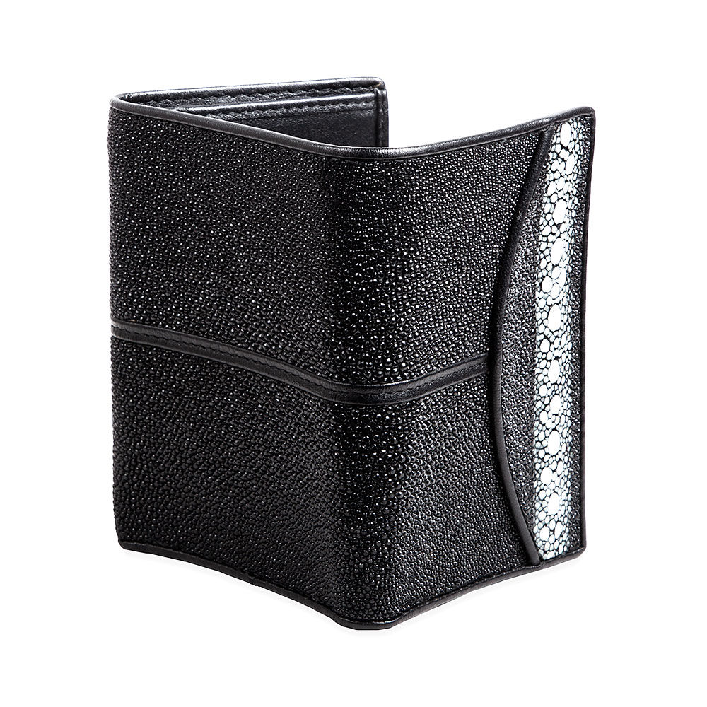 Makai Genuine Stingray Trifold Wallet with Snap back