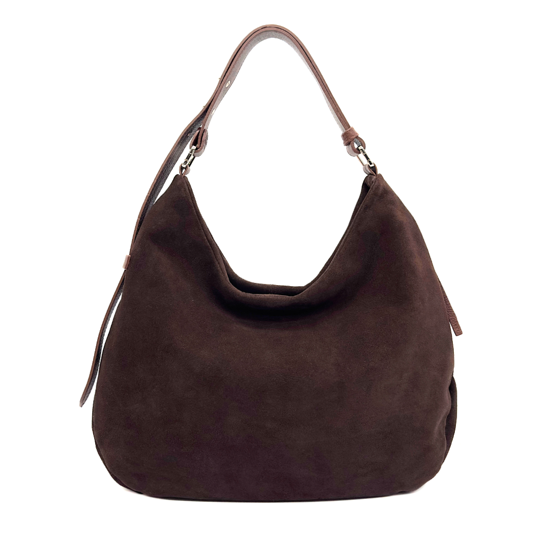 Bruno Rossi-Italy Large Italian Suede Hobo front