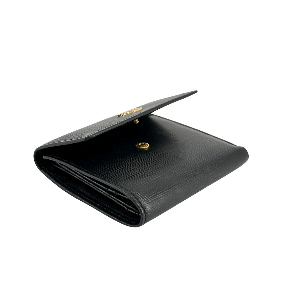 Thumbnail: Saffiano Leather French Wallet Black flat