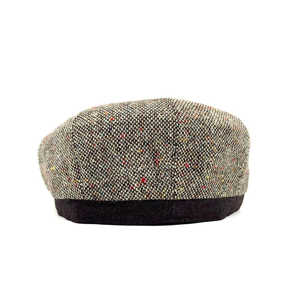 Thumbnail: Portaluri Cappelli-Italy Italian Wool Flannel Newsboy in Brown Tweed back