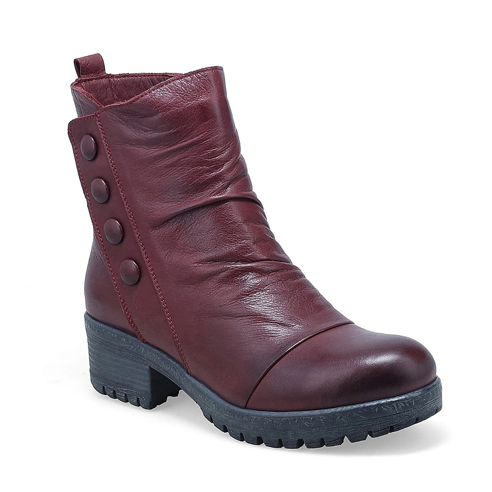 Miz Mooz Dallis Leather Ankle Boot Wine angled front view