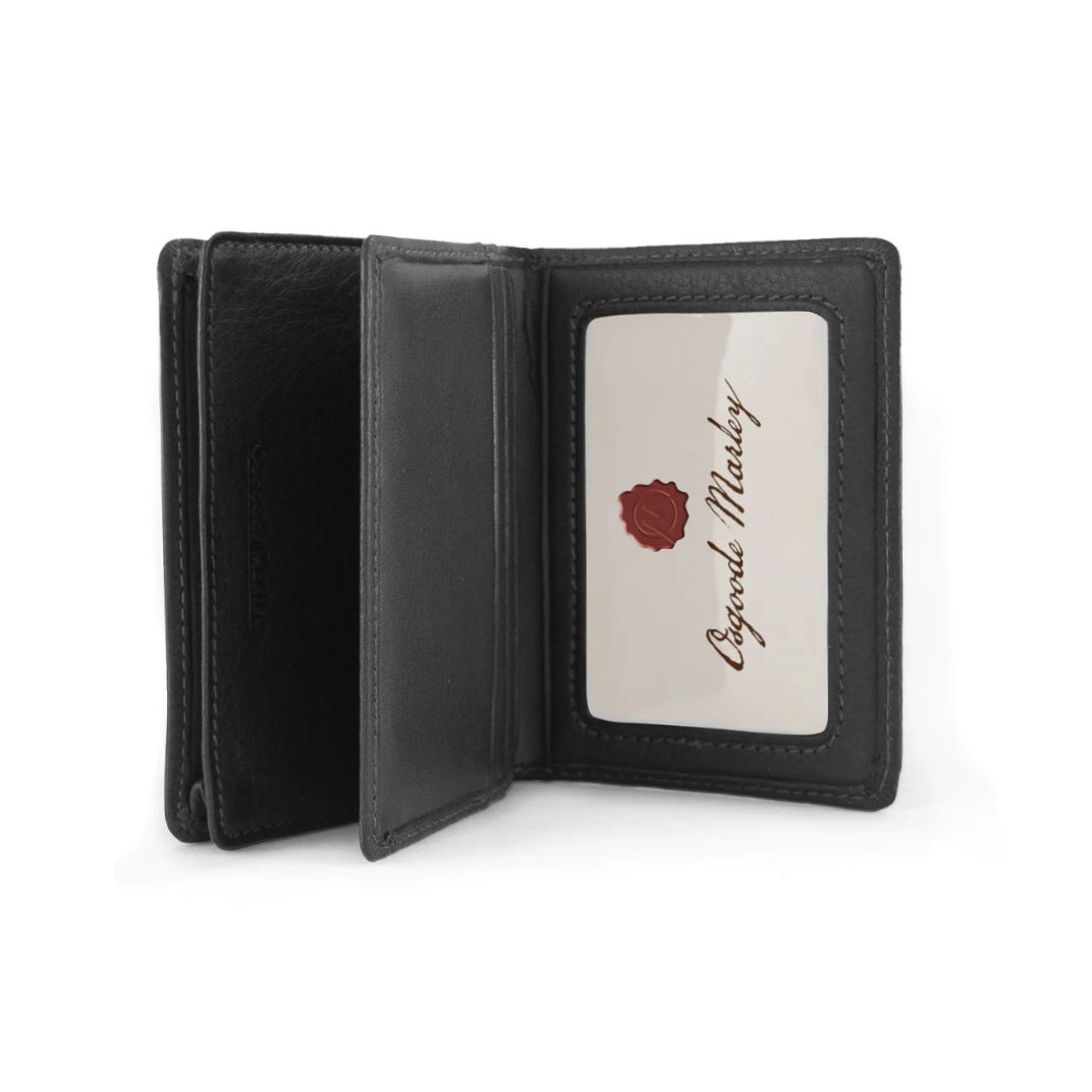 Osgoode Marley Leather RFID Gusseted Extra Page Card Holder in Black inside