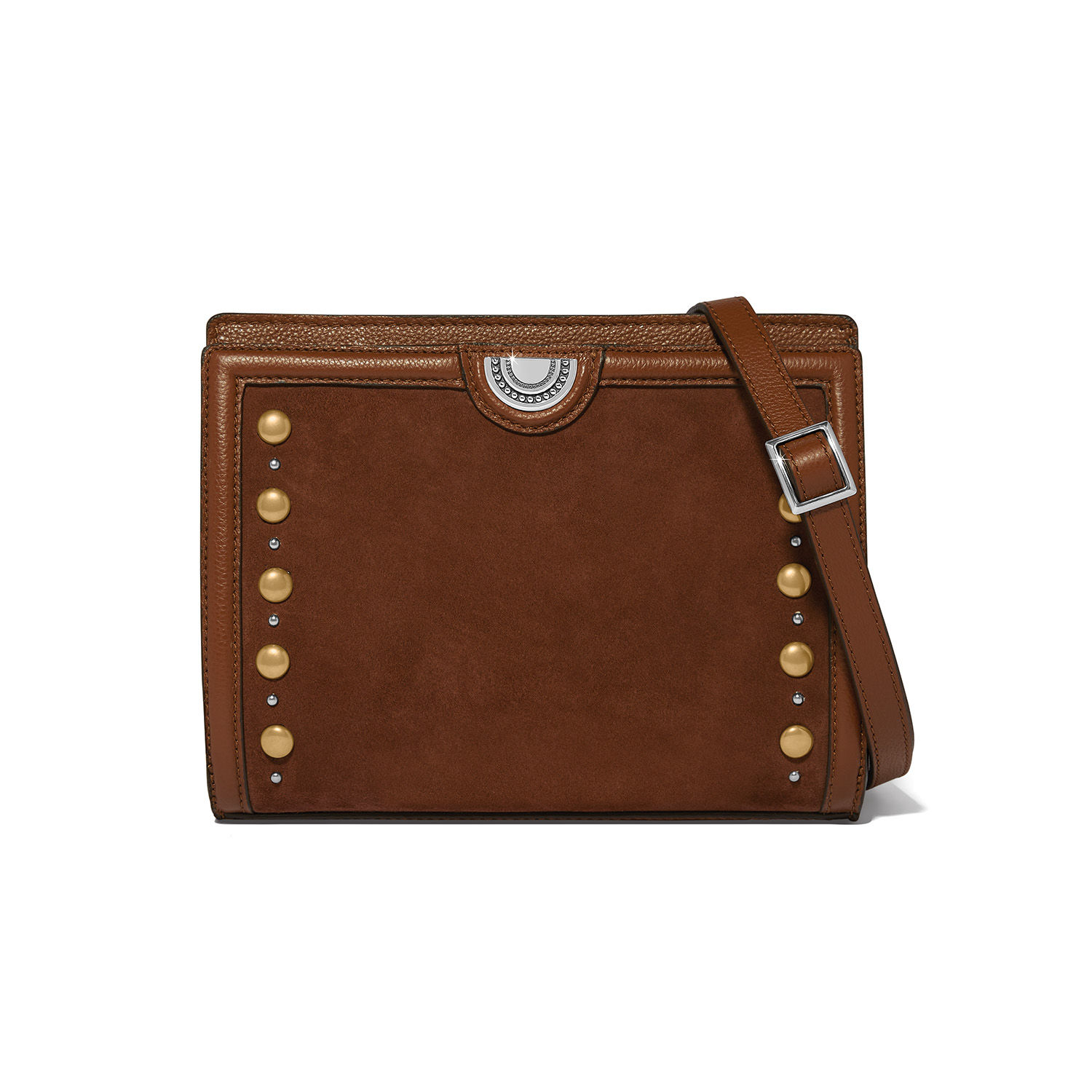 Brighton Pretty Tough Fusion Findley Suede Organizer in Bourbon front