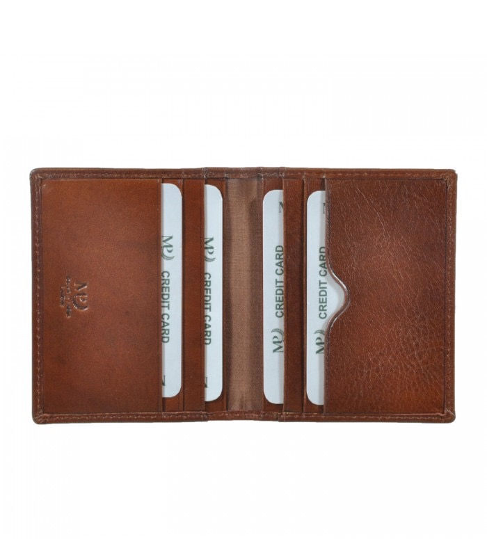 Thumbnail: Marta Ponti RFID Vertical 6 Credit Card Holder Cognac inside