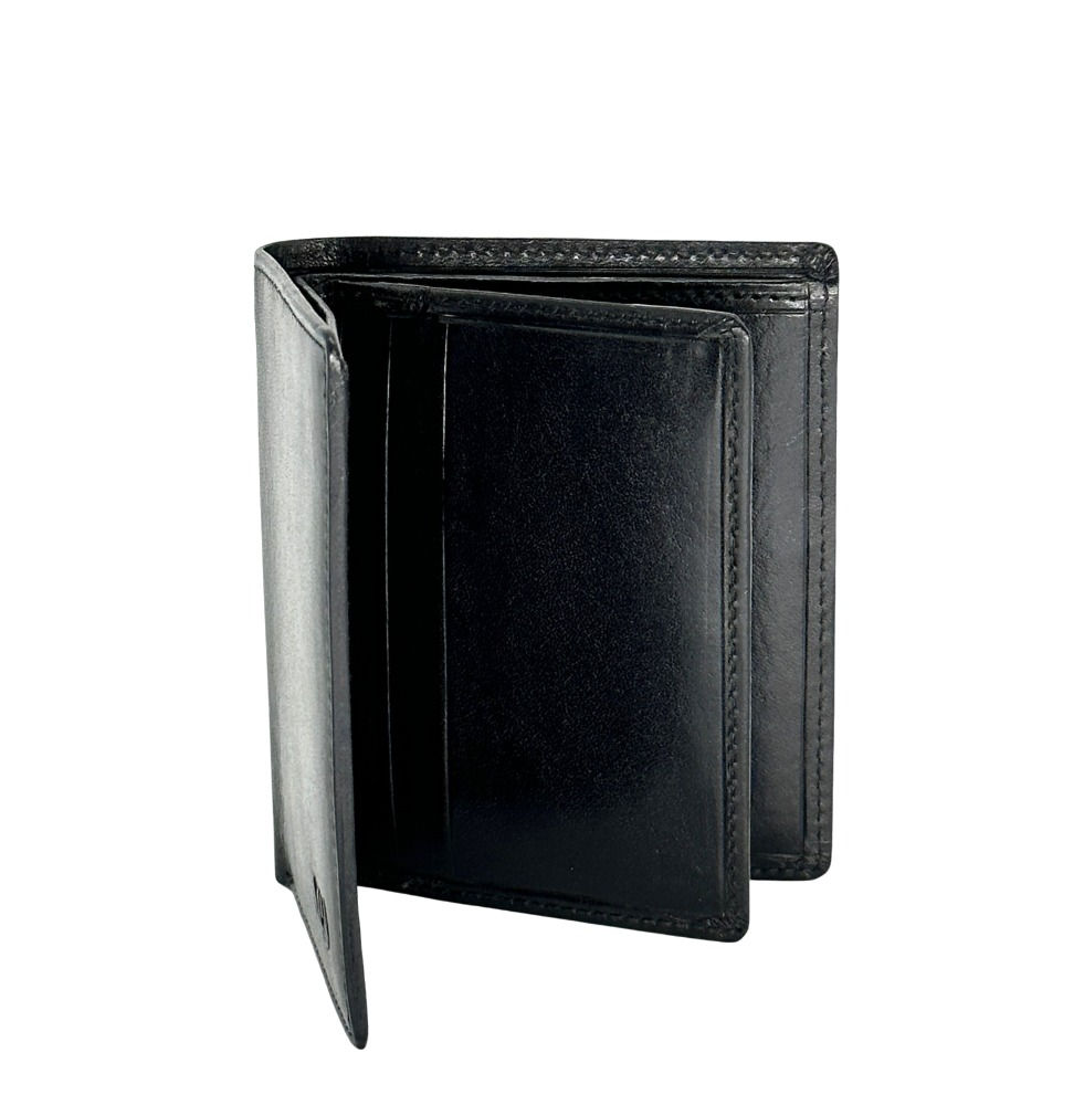 RFID Vertical Billfold with Extra Page Black insixde