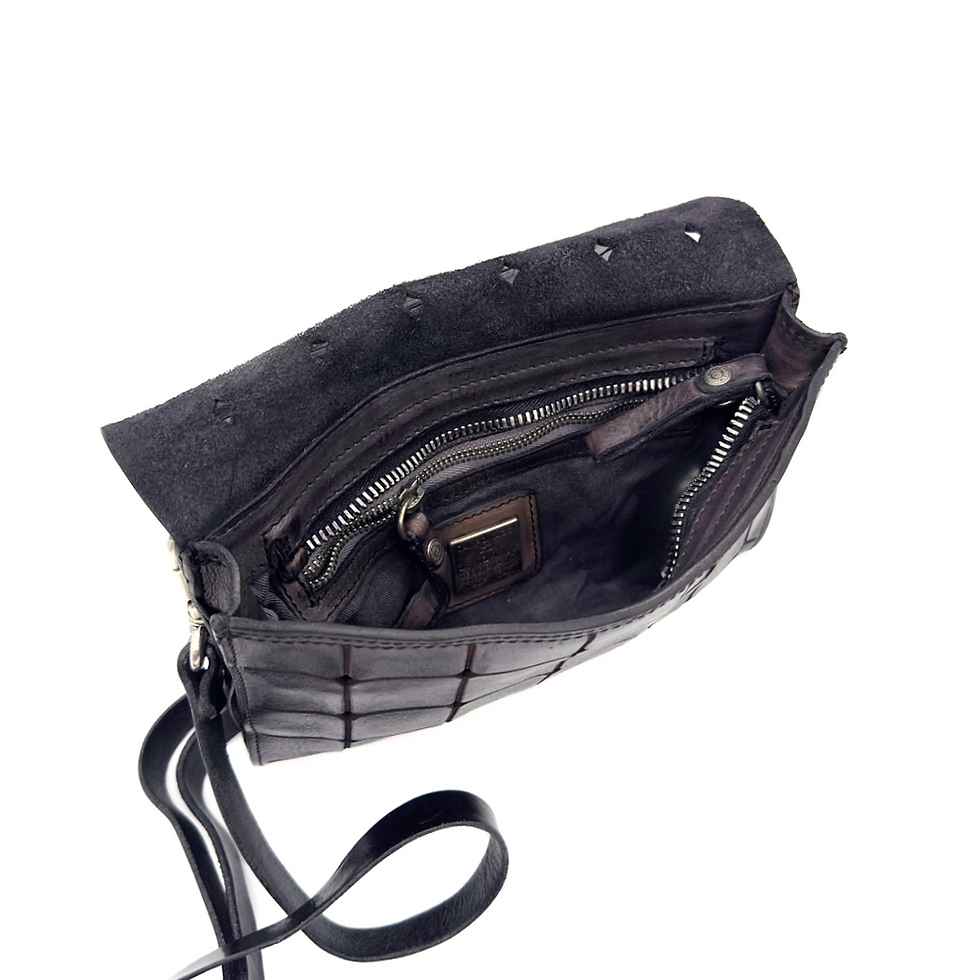 Thumbnail: Campomaggi-Italy Acacia Flap Over Crossbody  in Grey inside