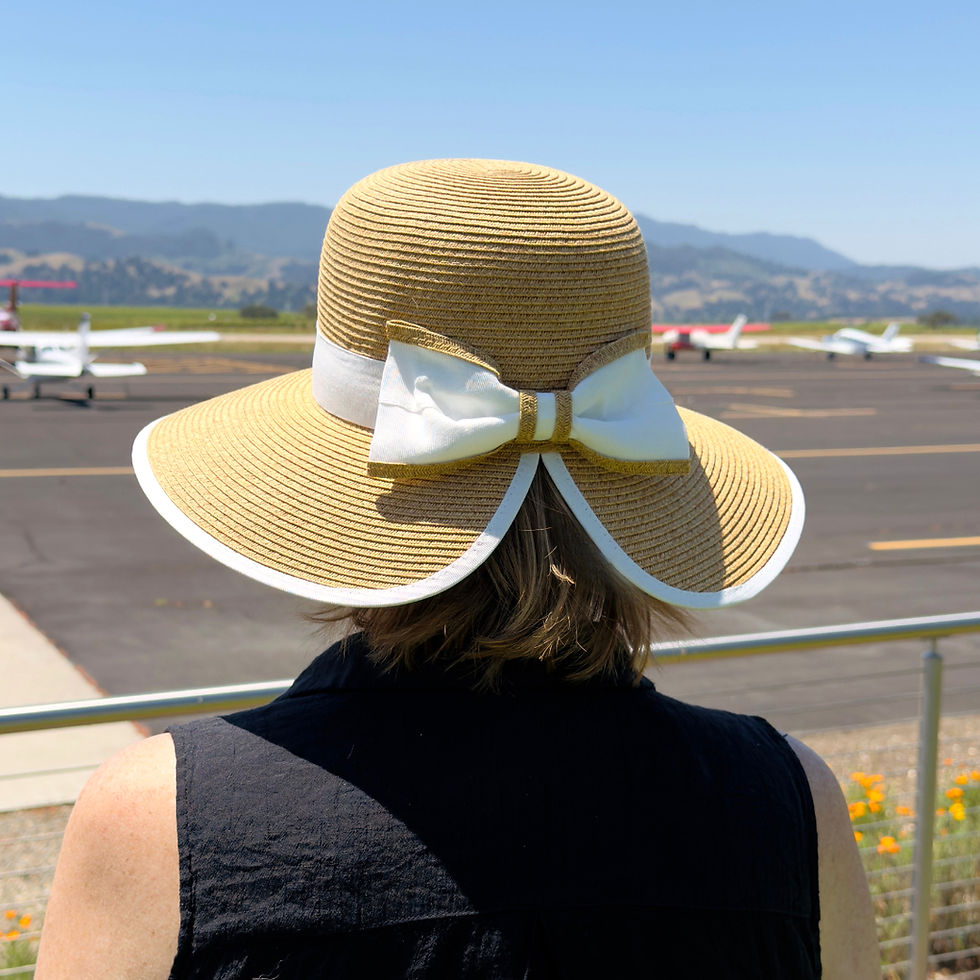 Our Own Private Label Split Back Sun Hat White back on model