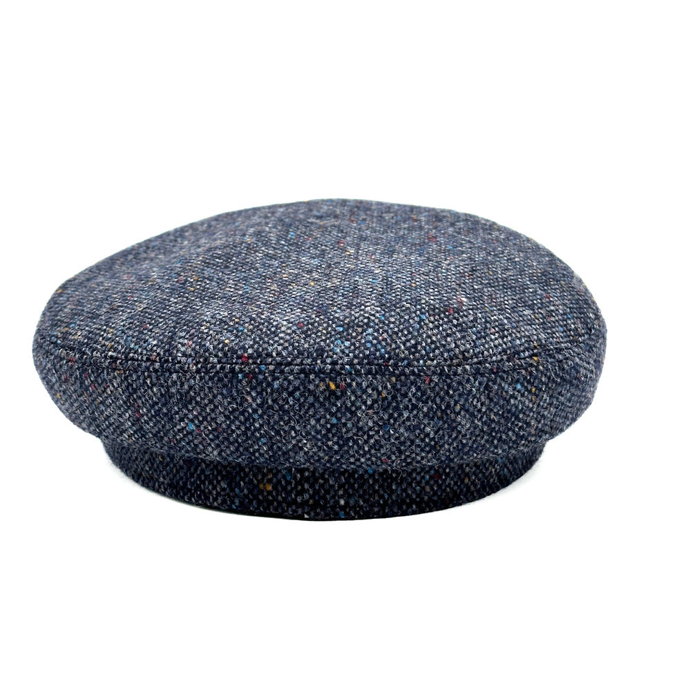 Thumbnail: Portaluri Cappelli - Italy Italian Fiddler Cap Blu Tweed back