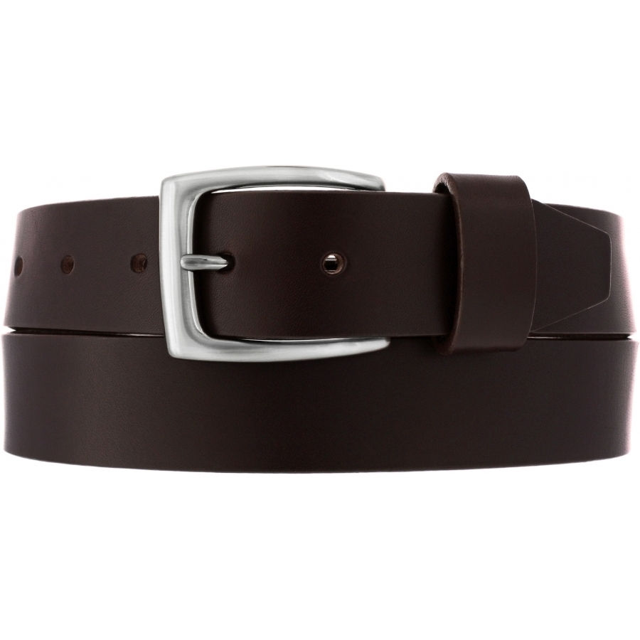 Brighton Dark Brown Beck Basic Belt  front coiled