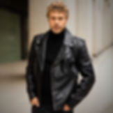 Mauritius Leather Rotys Moto Jacket front on model