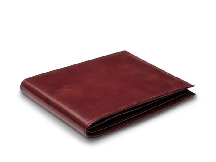 Thumbnail: Bosca RFID Executive ID Bifold Wallet in Old Leather Dark Brown laying flat view