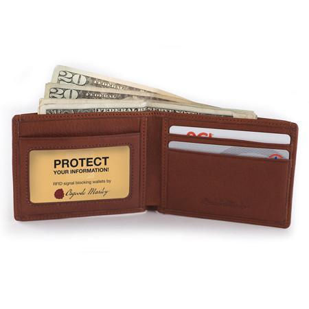 Osgoode Marley RFID Ultra Mini Billfold brandy opened view