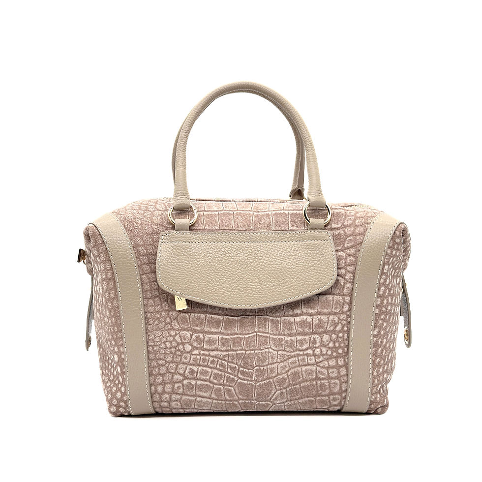 Bruno Rossi-Italy Croc Embossed Tote front