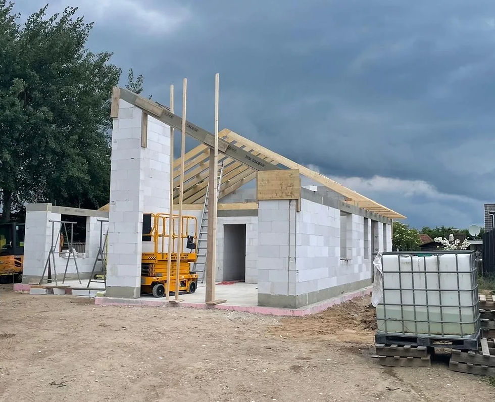 Early Stage AAC Wall Construction - Germany Home Build