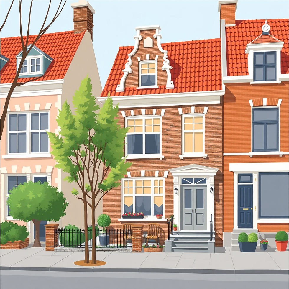 Dutch style townhouse illustration