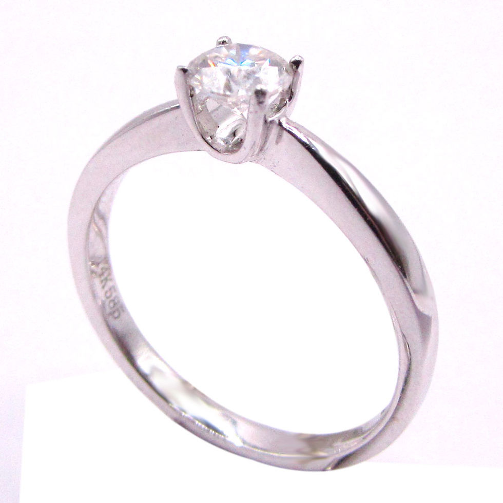 Miniatura: Anillo Oro 14k Compromiso Moissanita 0.50ct (5 mm)