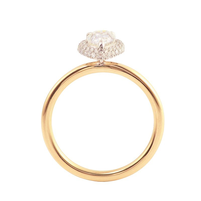 Miniatura: Anillo Oro Amarillo/Blanco 14k Compromiso Moissanita 1.00ct.